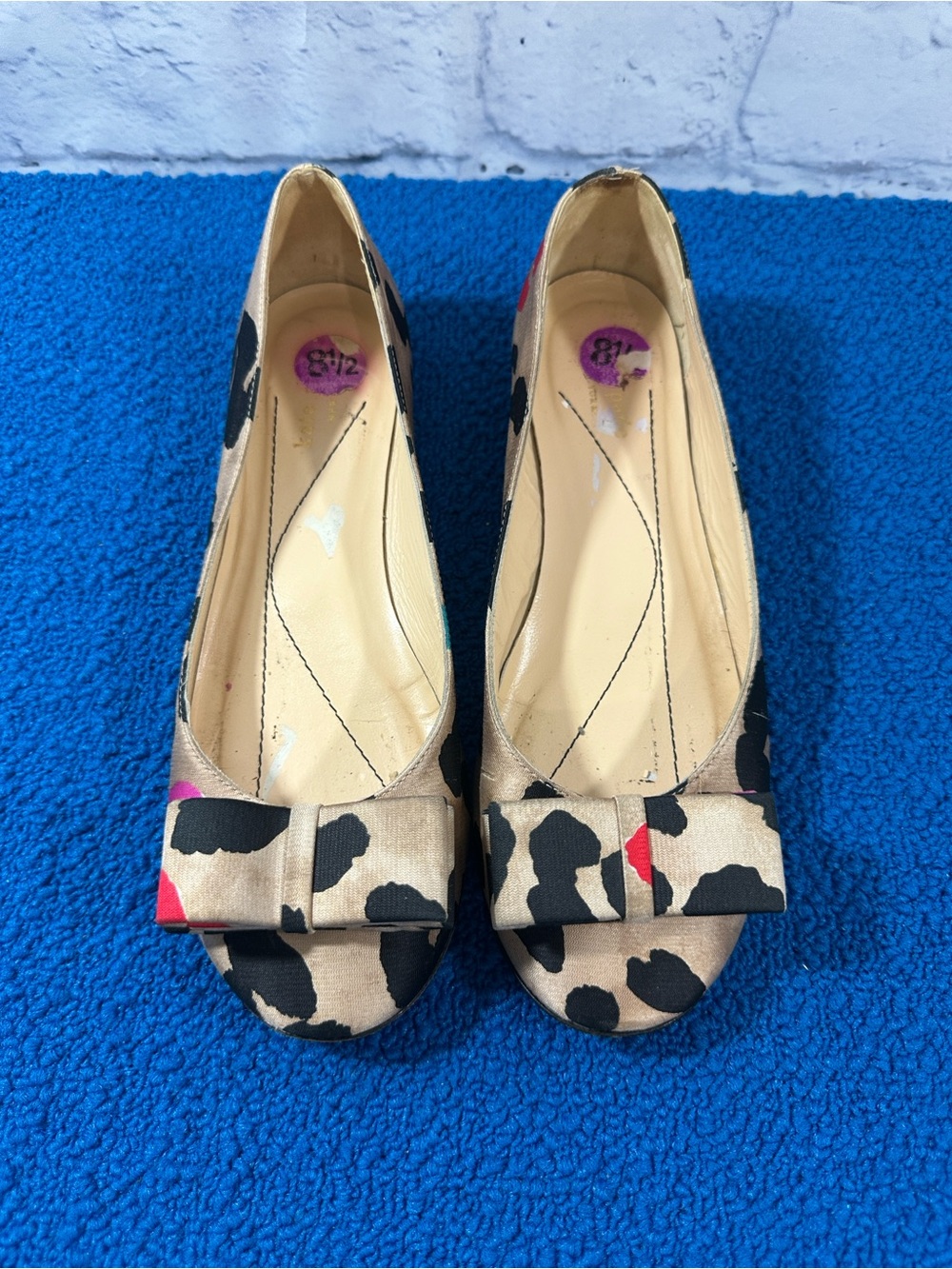 Kate Spade Women’s Tula Leopard Print Bow Detail Ballet Flats Sz 8.5 B